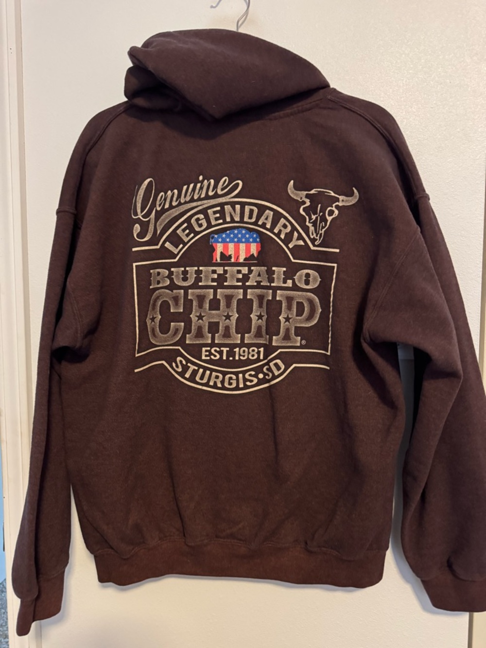 Buffalo David Bitton Brown Graphic Hoodie with Americana Patch